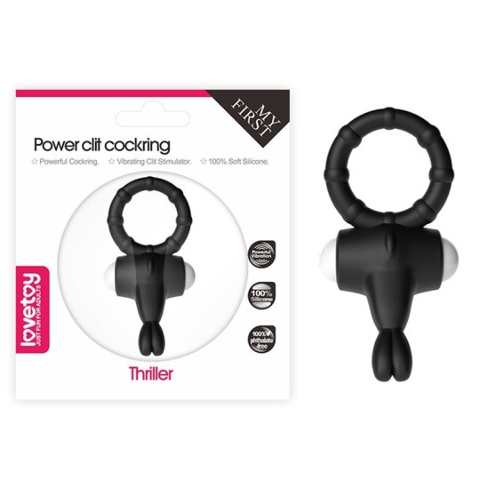 Lovetoy Vibrējošs Cockring Power Clit Black