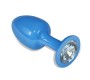 Lovetoy Metal Butt Plug Blue Rosebud with Clear Jewel