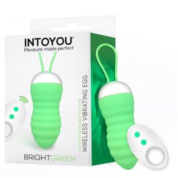 Intoyou Brightgreen Вибрирующее яйцо Пульт дистанционного управления USB Силиконовый