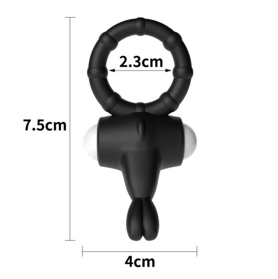 Lovetoy Vibrējošs Cockring Power Clit Black
