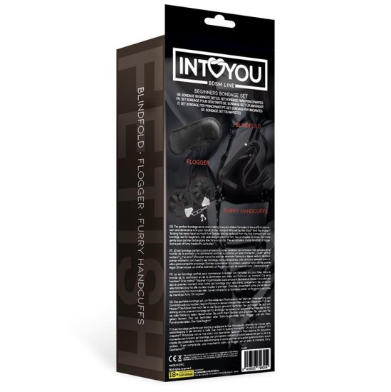 Intoyou Bdsm Line Набор для бондажа для начинающих, 3 предмета, черный