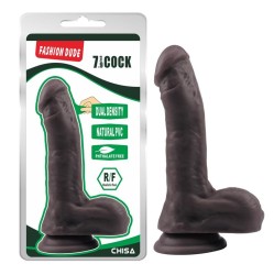 Chisa Dildo Dual Density Fashion Dude 20,5 x 4,5 cm pruun