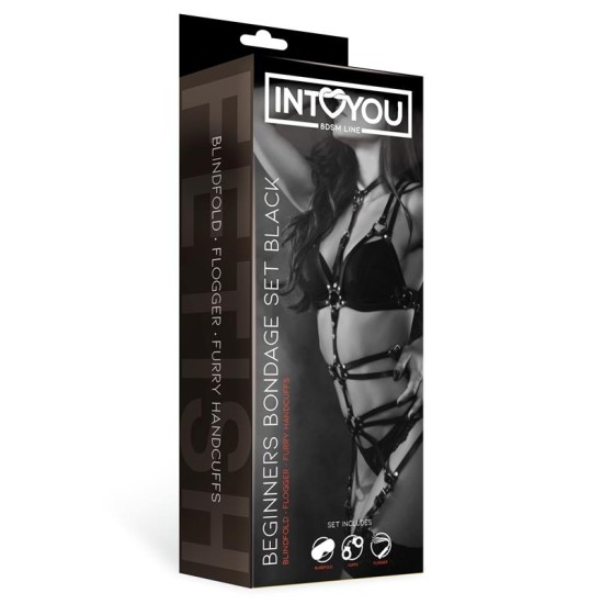 Intoyou Bdsm Line Набор для бондажа для начинающих, 3 предмета, черный