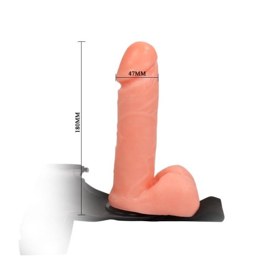 Baile Strap-On ar dildo un sēkliniekiem 17,5 cm