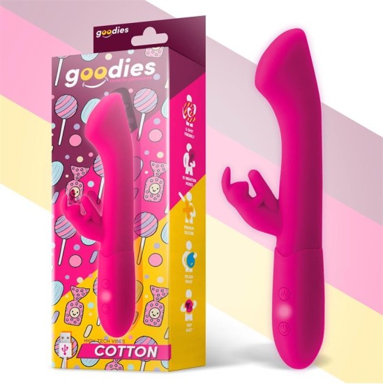 Goodies Medvilnė G-Spot ir Rabbit Vibe USB silikoninė fuksija