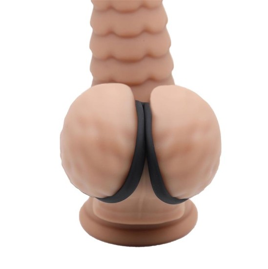 Beast Rings Triple Penis and Testicles Ring Liquid Silicone