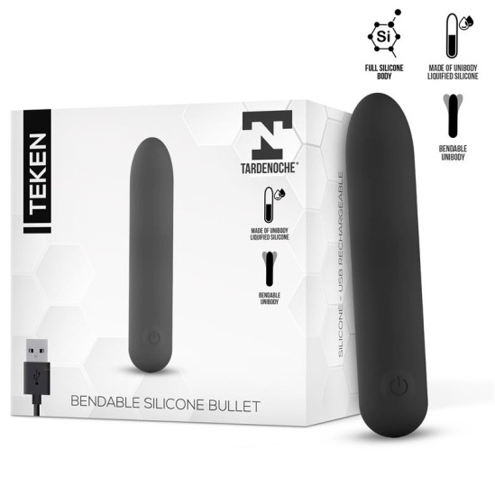 Tardenoche Teken Bendable Vibrating Bullet Liquid Silicone Unibody Magnetic USB