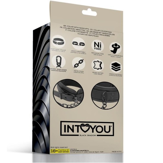 Intoyou Black Shadow Apkakles un roku aproču komplekts Vegan Leather