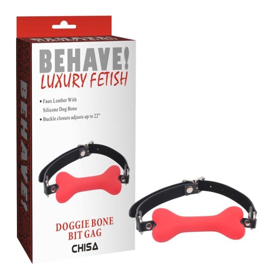 Chisa Gag Ball Doggle Bone Bit Red