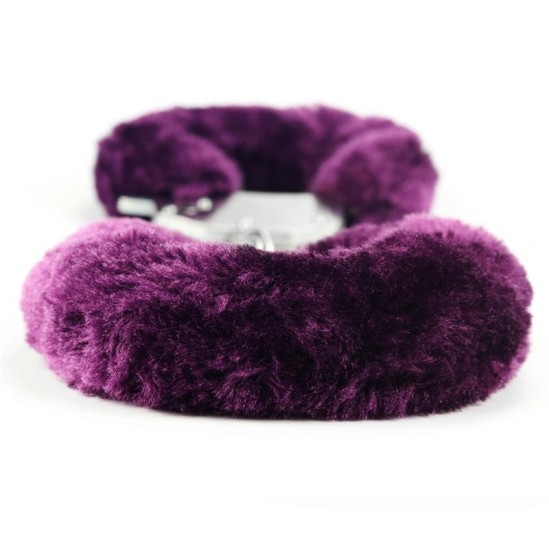 Lovetoy Furry Metal Handcuffs Purple