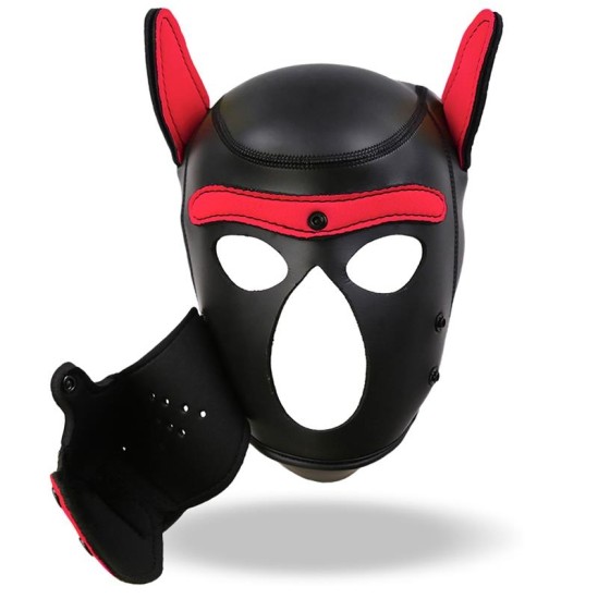 Intoyou Bdsm Line Hound Dog Hound with Removable Muzzle Neoprene Black/Red One Size