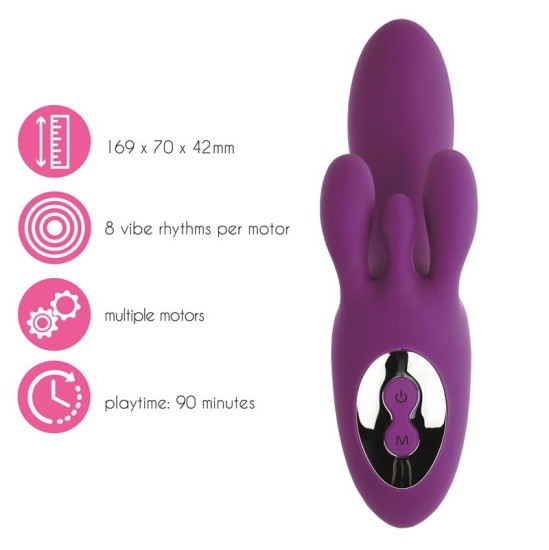 Feelztoys TriVibe G-Spot Vibrator with Clitoral & Labia Stimulation Purpl