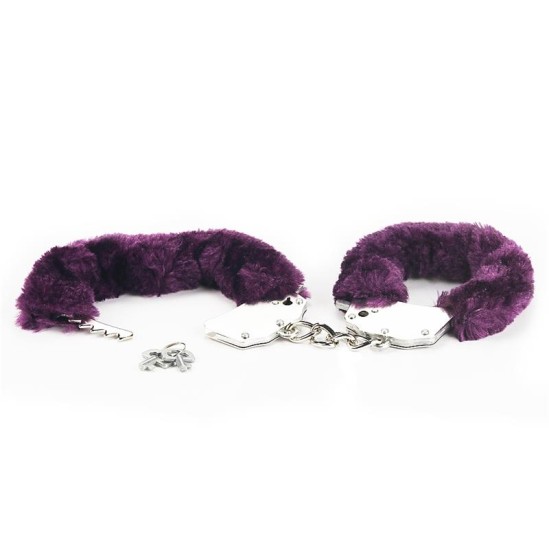 Lovetoy Furry Metal Handcuffs Purple