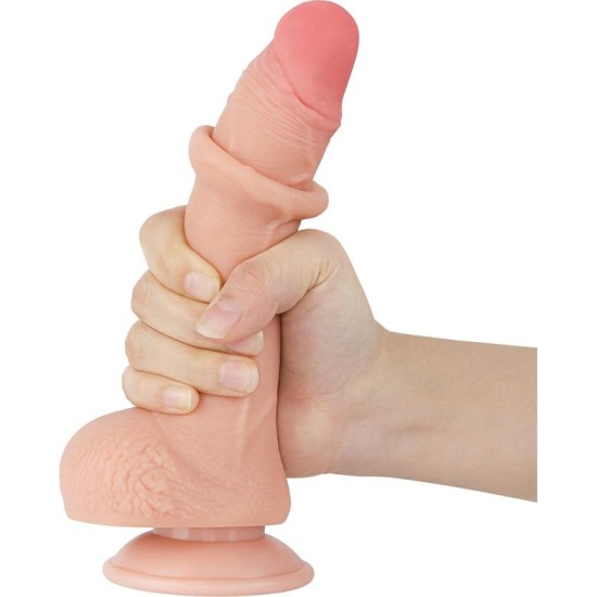 Lovetoy Libisev nahk kahekihiline dildo 7.5