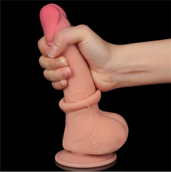 Lovetoy Libisev nahk kahekihiline dildo 7.5