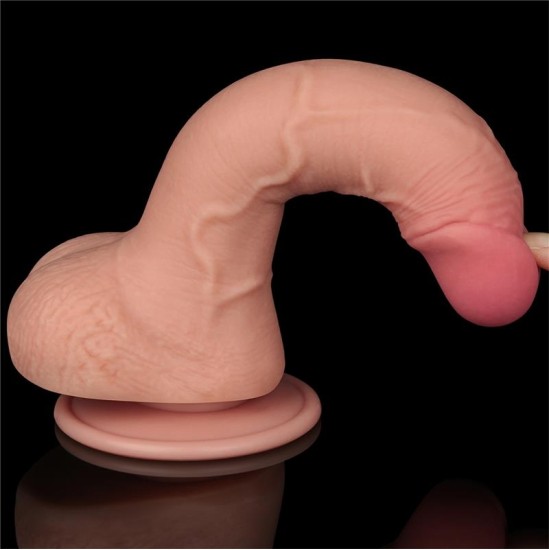 Lovetoy Libisev nahk kahekihiline dildo 7.5