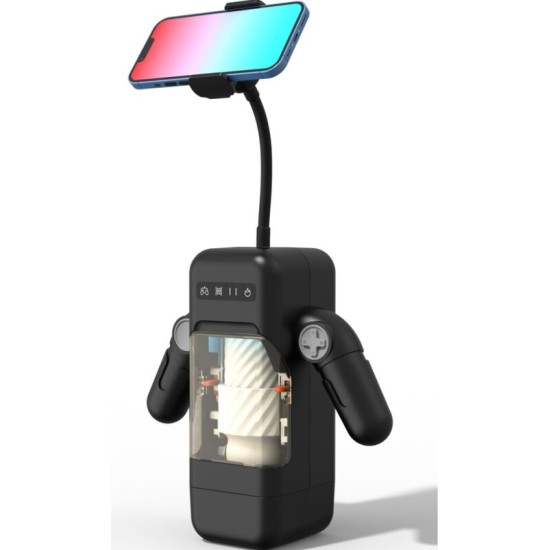 Baile For Him GAME CUP — ВИБРАЦИОННЫЙ МАСТУРБАТОР С ФУНКЦИЕЙ НАГРЕВАНИЯ И МОБИЛЬНОЙ ПОДДЕРЖКОЙ — ЧЕРНЫЙ