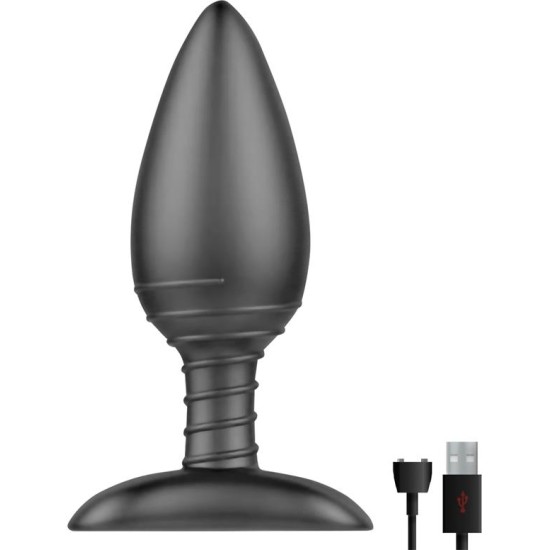 Action „Asher“ užpakalinis kištukas su nuotolinio valdymo pulteliu, magnetiniu USB juodu