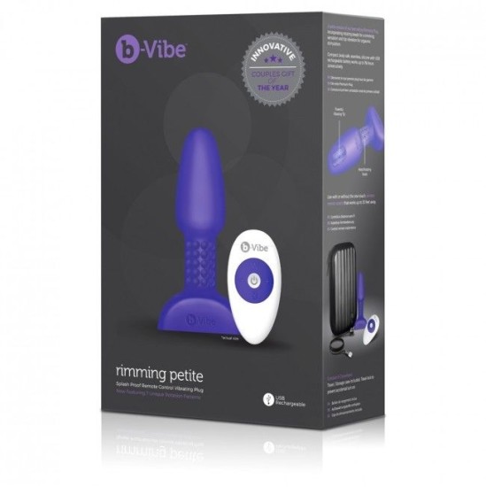 B-Vibe PETITE TĀLVADĪBAS PULTS PULG PURPLARA RIMMING