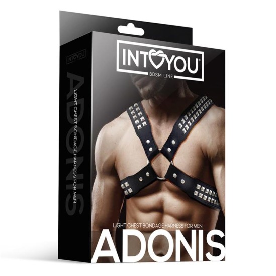 Intoyou Bdsm Line Adonis Chest Bondage zirglietas vīriešiem, vegānu āda