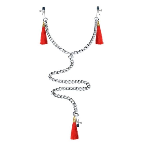 Lovetoy Chain with Nipple and Clitoris Clamps Red