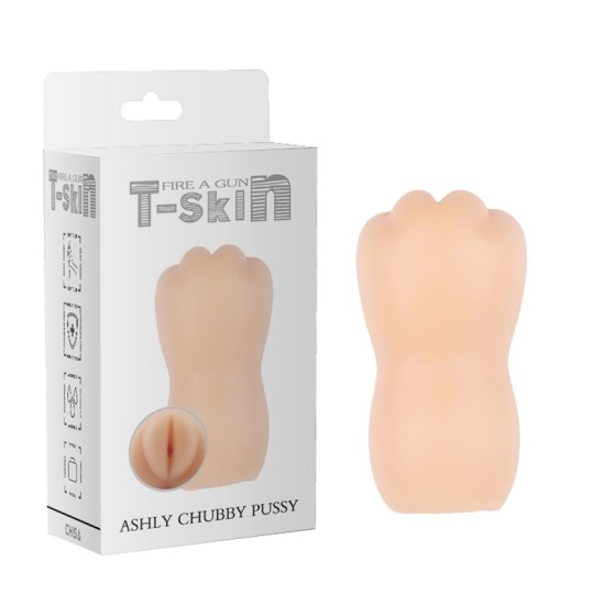 Chisa Masturbatorius Ashly Chubby Vagina T-Skin 13,3 cm Minkštimas