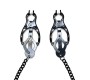 Bondage Play Adjustable nipple clamps butterfly style with black chain