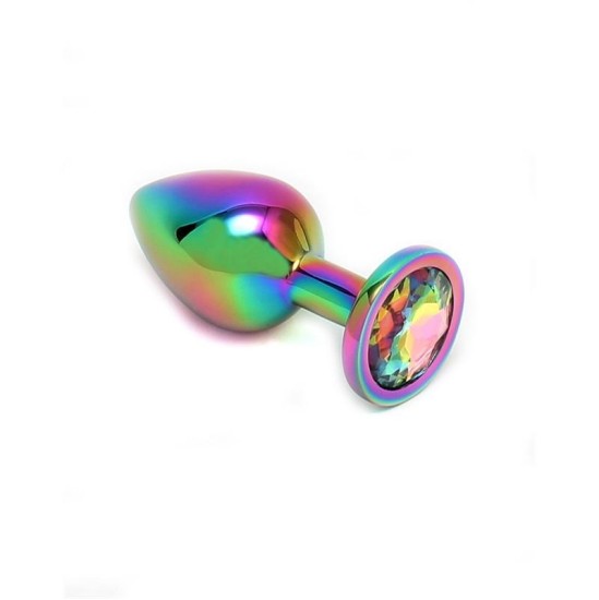 Bondage Play Anālais spraudnis un dārgakmens varavīksnes krāsās Plug Rainbow
