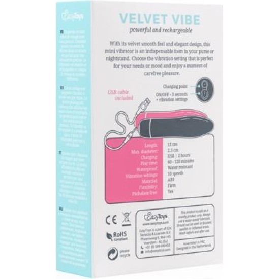 Easytoys Velvet Vibrator Bullet - rozā