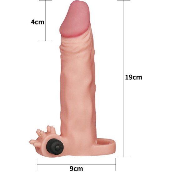 Lovetoy Penis Sleeve with Vibration Add 2 Pleasure X-Tender Flesh