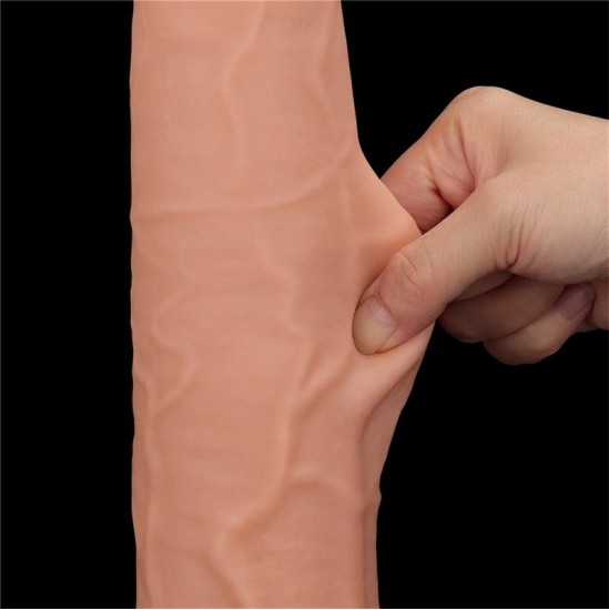 Lovetoy Dildo divslāņu bīdāmā āda 13.5