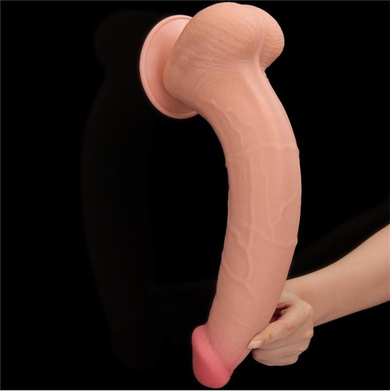 Lovetoy Dildo divslāņu bīdāmā āda 13.5