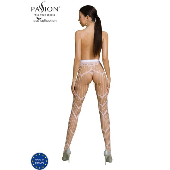 Passion Woman Garter & Stock PASSION - EKO KOLEKCIJA BODYSTOCKING ECO S006 WHITE