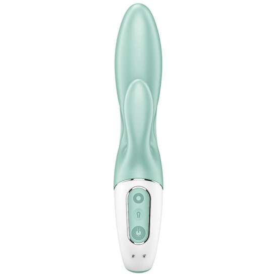 Satisfyer Connect APMIERINĀTĀJS — GAISA PUMP BUNNY 5+ PIEPŪŠAJAM TRUKŠU VIBRATORA APP GREEN
