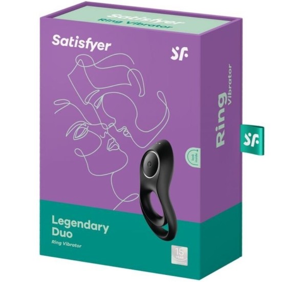 Satisfyer Ring SATISFYER LEGENDINIS DUO ŽIEDAS VIBRATORIUS - JUODAS