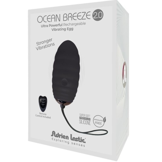 Adrien Lastic OCEAN BREEZE 2.0 UZLĀDĒJAMA VIBRĒJOŠA OLU TĀLVADĪBAS PULTS MELNĀ