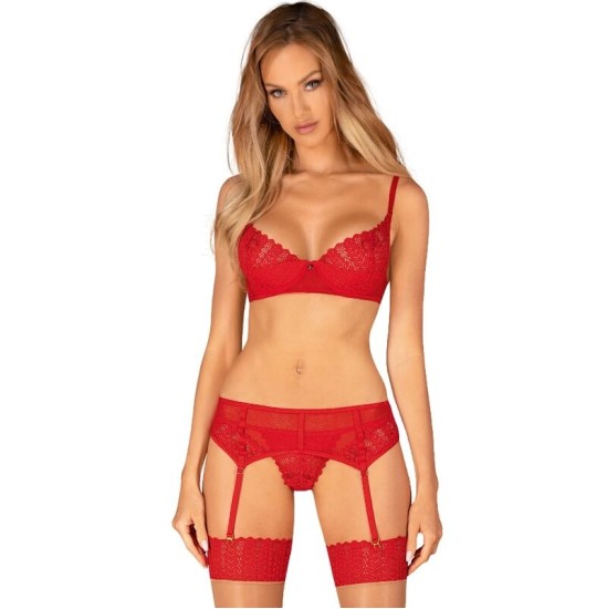 Obsessive Sets OBSESĪVS - INGRIDIA TRĪS GABALĀS RED XL/XXL