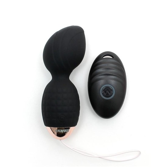 Rimba Toys Vibrating Kegel Balls with Remote Control Athens Black