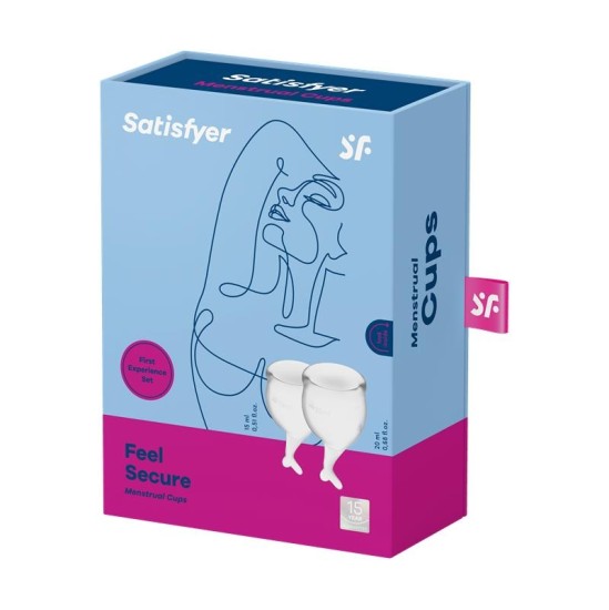 Satisfyer Feel Secure Menstrual Cup Caurspīdīgs iepakojums pa 2