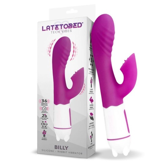 Latetobed Billy USB Vibrator 36 Functions Silikona Purple