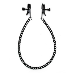 Bondage Play Регулируемые зажимы для сосков с черной цепочкой.