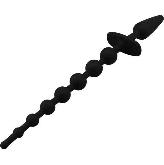 A-Gusto Butt Plug and Anal Chain Silicone Black