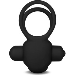 Lovetoy Dvigubas vibracinis žiedas Power Clit Duo Black