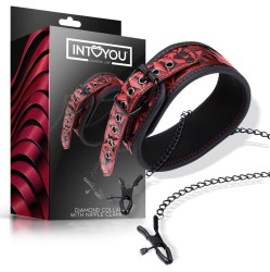 Diamond Line llar ar nipple Clamps Diamond Vegan Leather