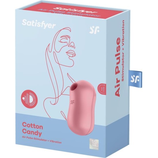 Satisfyer Cutton Candy Clitoris Piesūceknis un Vibrators Gaiši Sarkans