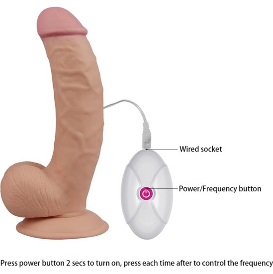 Lovetoy Dildo The Ultra Soft Dude with Vibration 7.5 Flesh