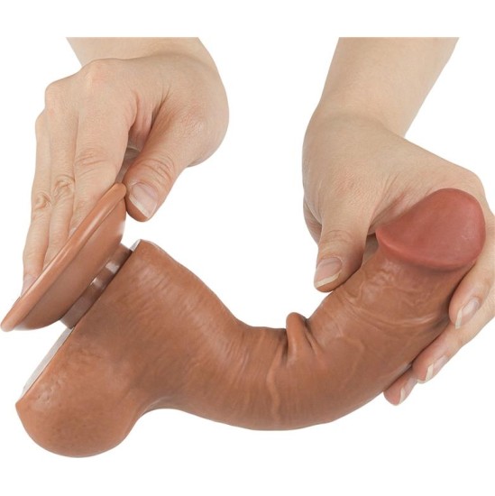 Lovetoy Dildo slīdošā āda 8 brūna