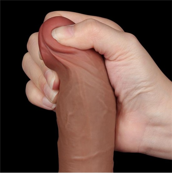 Lovetoy Dildo slīdošā āda 8 brūna