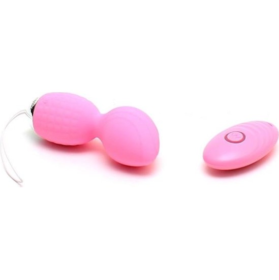 Rimba Toys Vibrating Kegel Balls with Remote Control Athens Pink