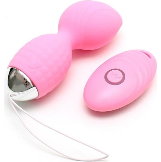 Rimba Toys Vibrating Kegel Balls with Remote Control Athens Pink